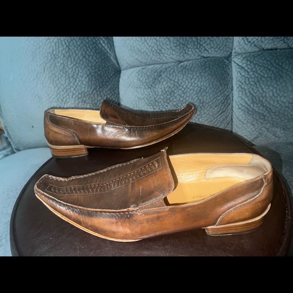 Dino Bigioni leather Italian Pointed loafers size 10